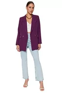 Kurtki damskie - Trendyol Damska kurtka o regularnym kroju Basic Lapel Collar Tkana, fioletowa, 36, Fioletowy, 62 - miniaturka - grafika 1