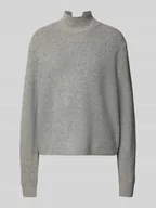 Swetry damskie - Sweter z dzianiny ze stójką i obniżonymi ramionami - miniaturka - grafika 1