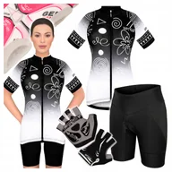 Spodenki rowerowe - Strój Kolarski Damski roz L XL Koszulka Spodenki Rowerowe Rękawiczki Żelowe - miniaturka - grafika 1