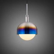 Lampy sufitowe - Lampa wisząca Forked Pendant Shade Globe Large Opal Palona Stal - miniaturka - grafika 1