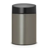 Kosze na śmieci - Brabantia kosz na śmieci Slide Bin - 5L Platynowy pokrywa czarna 483141 - miniaturka - grafika 1