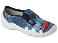 Buty dla chłopców - Kapcie trampki dziecięce chłopięce na gumki niebieskie Befado 290Y269-34 - miniaturka - grafika 1