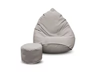 Pufy i podnóżki - Pufa sako XXXXL worek + gratis outdoor jasny szary - miniaturka - grafika 1