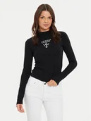 Bluzki damskie - Guess Bluzka Colette V4YI23 KCDH1 Czarny Slim Fit - miniaturka - grafika 1