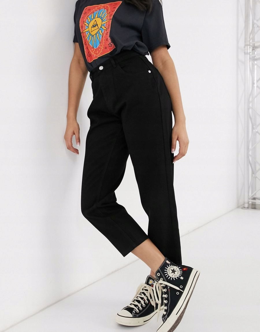 Wednesday'S Girl Spodnie Mom Jeans Czarne W26 1Zay
