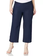 Spodnie damskie - BRAX Damskie spodnie w stylu Maine S skrócone lniane spodnie, granatowy 1., 27W / 30L - miniaturka - grafika 1
