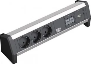 Listwa zasilająca Bachmann DESK 3 gniazda 1.5 m czarna - Listwy zasilające - miniaturka - grafika 1