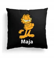 Poduszki dekoracyjne - Foto Poduszka Czarna Garfield Kot Kotek + IMIĘ - miniaturka - grafika 1