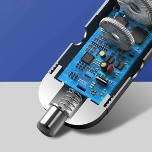 Baseus ładowarka samochodowa USB / USB Typ C 45 W 5 A SCP Quick Charge 4.0+ Power Delivery 3.0 ekran LCD srebrny (CCBX-C0S) - Ładowarki samochodowe - miniaturka - grafika 9