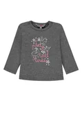 Bluzki damskie - Bluzka dziewczęca z długim rękawem, ciemnoszara, Kanz - miniaturka - grafika 1