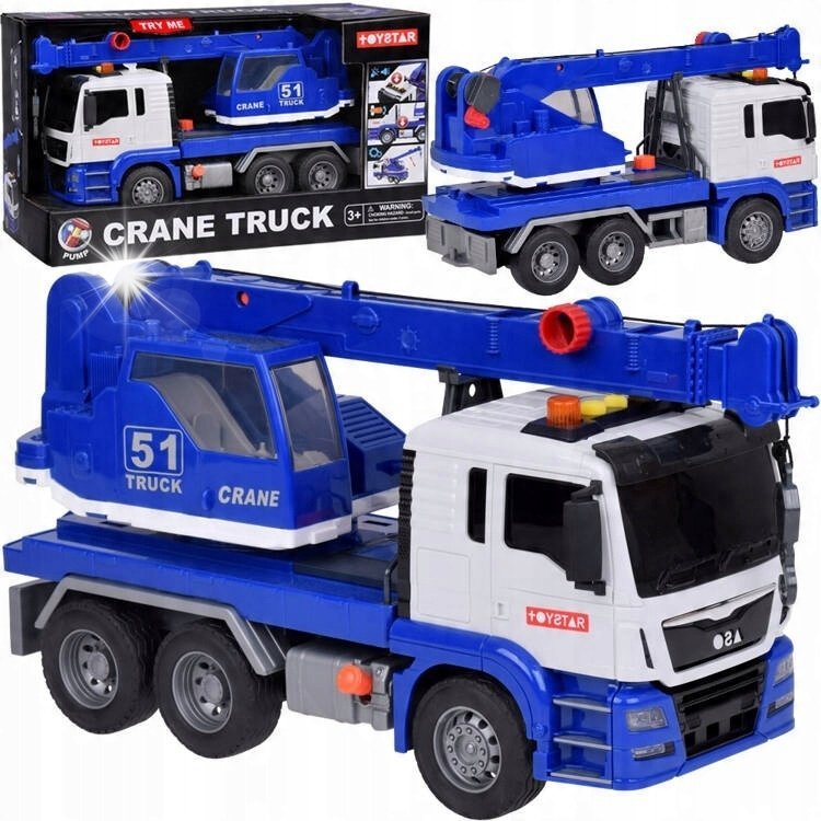 Obrotowy DŹWIG Auto Budowlane Ruchome ramię + Dźwięk + Światło ZA5226