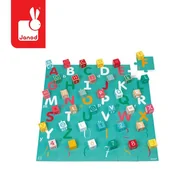 Układanki dla dzieci - Janod Drewniane klocki z puzzlami Kubix Litery i cyfry 40 elementów 2+, solution-bc-7375-0 - miniaturka - grafika 1