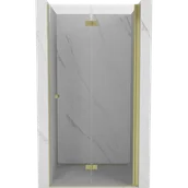 Ścianki i drzwi prysznicowe - Mexen Mist-F drzwi prysznicowe składane prawe 75 cm, transparent, złote szczotkowane - 8A6-075-000-55-00-P - miniaturka - grafika 1