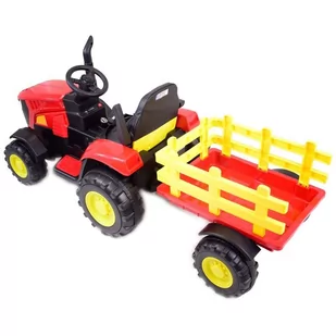 Mega Traktor Na Akumulator Z Przyczepą Czerwony /hl3388 - Pojazdy elektryczne dla dzieci - miniaturka - grafika 2