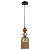 Lampy sufitowe - Tropea lampa wisząca 1xE27 czarna/bursztyn LP-2004/1P M AM - miniaturka - grafika 1