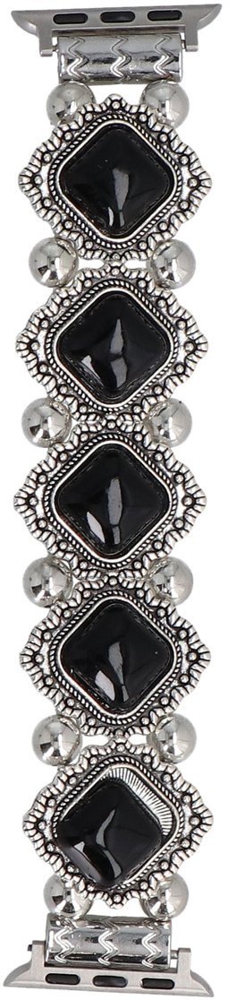 GlacierX bransoleta do smartwatcha Vintage Stones Stretch Bracelet Jet Black do Apple Watch 38/40/41mm Czarna