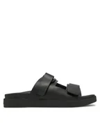 Sandały damskie - Calvin Klein Sandały Flat Adj Slide Eyelet HW0HW02489 Czarny - miniaturka - grafika 1