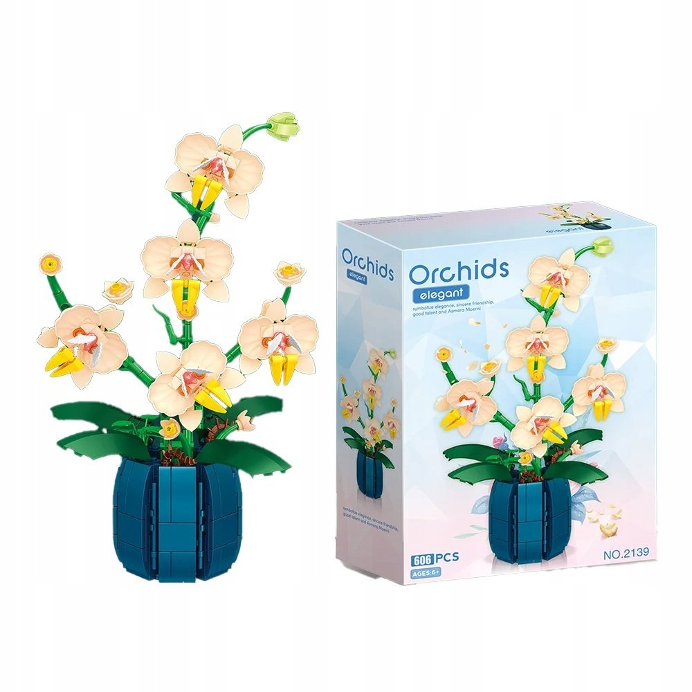 Klocki Orchidea Storczyk z klocków zestaw konstrukcyjny dla dzieci prezent