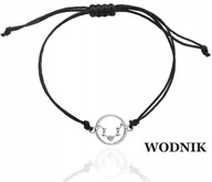 Bransoletki - SREBRNA bransoletka sznurkowa WODNIK znak zodiaku srebro925 kolory - miniaturka - grafika 1