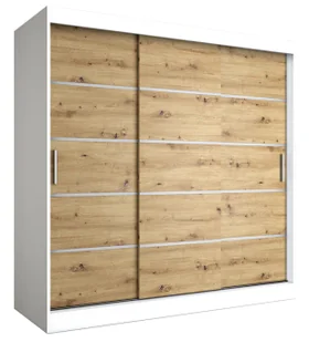 Szafa przesuwna biały + dąb artisan 200 cm T3-D22 - Szafy Szafa przesuwna biały + dąb artisan 200 cm T3-D22 - Szafy - miniaturka - grafika 1