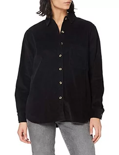 Koszule damskie - Urban Classics Damska koszula sztruksowa oversized, czarny, M - grafika 1
