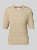 Swetry damskie - Sweter szydełkowy o kroju regular fit z mieszanki bawełny - miniaturka - grafika 1