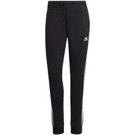 Spodnie damskie - Spodnie damskie adidas Essentials 3-Stripes French Terry Cuffed czarne IC87 - miniaturka - grafika 1