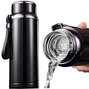 Termos butelka bidon termiczny 800ml do kawy herbaty yerba mate LED sitko smyczka Alogy wyświetlacz Czarny - Części i akcesoria do laptopów - miniaturka - grafika 9