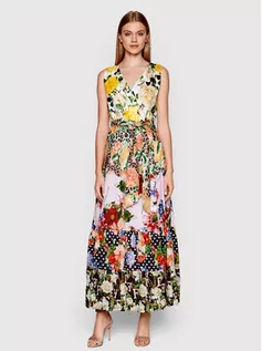 Sukienki - Fracomina Sukienka letnia FR22SD3005W405R7 Kolorowy Regular Fit - grafika 1