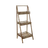 Kwietniki - Stojak na kwiaty 56x50x145 cm 3 półki bambusowy - miniaturka - grafika 1