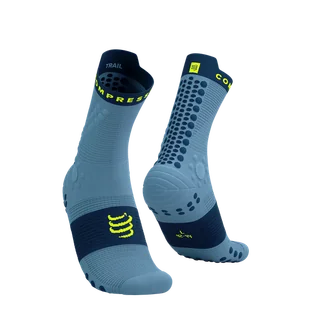 COMPRESSPORT Skarpetki do biegania trailowe PRORACING SOCKS V4 TRAIL denim/poseidon - Skarpetki sportowe męskie - miniaturka - grafika 1