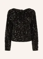 Bluzki damskie - Only Bluzka Z Długim Rękawem I Cekinami schwarz - miniaturka - grafika 1