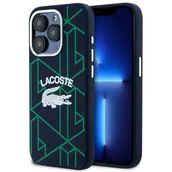 Etui i futerały do telefonów - Etui LACOSTE Silicone Monogram Vintage Logo MagSafe do Apple iPhone 15 Pro Granatowy - miniaturka - grafika 1