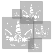 Szablony malarskie - Szablony Malarskie Wielorazowe 5 szt Jednorożce #3 - miniaturka - grafika 1