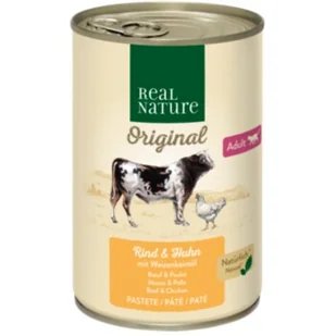 REAL NATURE Adult Wołowina i kurczak z olejem z kiełków pszenicy 6x400 g - Mokra karma dla kotów - miniaturka - grafika 1