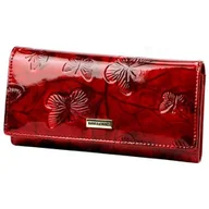 Portfele - Portfel Damski Skórzany GREGORIO Długi Max Z Klamrą Lakierowany BTS-100 CZERWONY RFID 18,5 x 9,5 x 3,5 [cm] - miniaturka - grafika 1