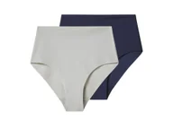 Majtki damskie - esmara® Majtki modelujące damskie, cięte laserowo, 2 pary (Granatowy/szary, L(44/46)) - miniaturka - grafika 1