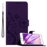 Etui i futerały do telefonów - Etui Cadorabo do Apple iPhone 6 / iPhone 6S w kolorze FLORAL DARK PURPLE Etui na telefon komórkowy w kwiatowy wzór z magnetycznym zamknięciem, funkcją podstawki i 3 miejscami na karty Etui Pokrowiec Etui ochronne - miniaturka - grafika 1