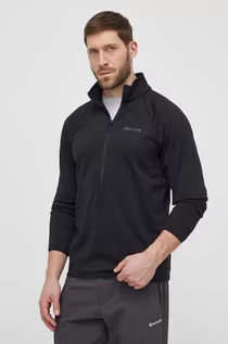 Bluzy męskie - Marmot bluza sportowa Leconte Fleece kolor czarny gładka - grafika 1