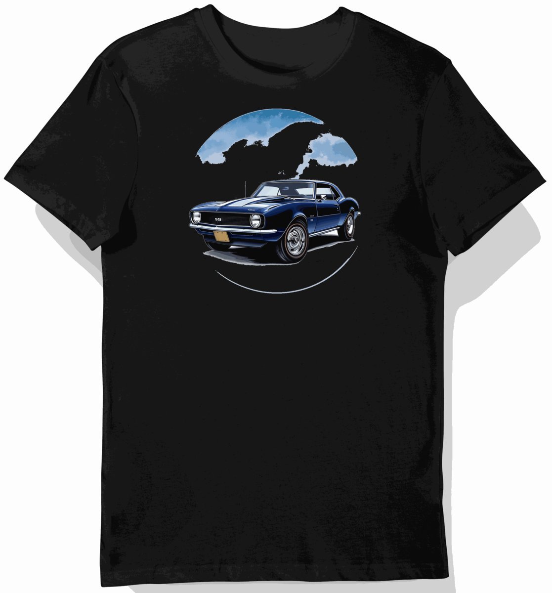 Koszulka męska czarna z klasycznym stylem Camaro z 1967 roku XL