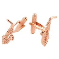 Spinki do mankietów i krawatów - Spinki do mankietów Saksofony Rose Gold KC-1032 - miniaturka - grafika 1