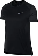 Koszulki i topy damskie - Nike Damska koszulka Miler Short-sleeve-932499 czarny czarny (Black/Reflective Silver) S - miniaturka - grafika 1