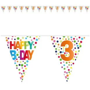 Folat Baner flagi "3 Urodziny - Tęczowe Kropki", FOLAT, 1000 cm FL27103 - Gadżety dla niej i dla niego - miniaturka - grafika 2