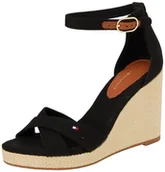 Espadryle damskie - TOMMY HILFIGER Espadryle damskie FLAGA HIGH WEDGE ESPAD CRISSCROSS Espadryle, CZARNE (czarny), 36 UK, Czarny, 39 EU - miniaturka - grafika 1