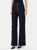 Spodnie damskie - Rinascimento Jeansy CFC0124932003 Granatowy Wide Leg - miniaturka - grafika 1