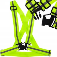Odzież robocza - AG590 SZELKI ODBLASKOWE REGULOWANE KAMIZELKA ODBLASKOWA BHP MOTOR ROWER Bie - miniaturka - grafika 1