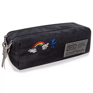 Piórnik saszetka podwójna Coolpack Hippie Edge Sparkling Badges Black 22448CP B69084 - Piórniki - miniaturka - grafika 1