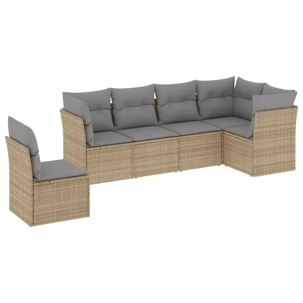 Zestaw mebli ogrodowych modułowych beżowy rattan PE 55x62x69 cm