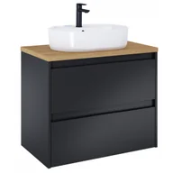 Szafki łazienkowe - ROCA A852041532 ALPINE zestaw meblowy z blatem 2 szufladowy 80 Czarny Mat - miniaturka - grafika 1