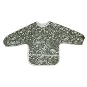 Śliniaki i fartuszki - Jollein śliniak fartuszek z rękawami i kieszonką wodoodporny Dżungla BOTANICAL Leaf Green - miniaturka - grafika 1